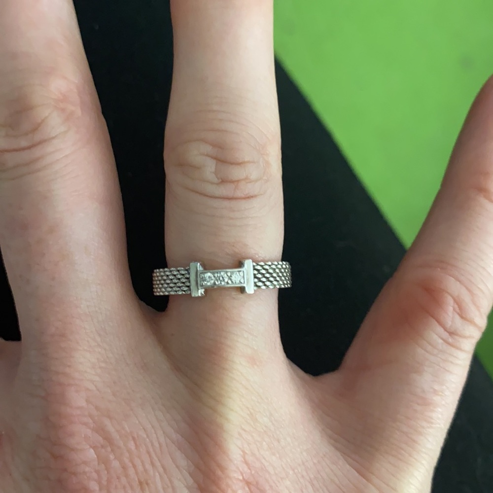 Tiffany and Co. mesh ring with diamond